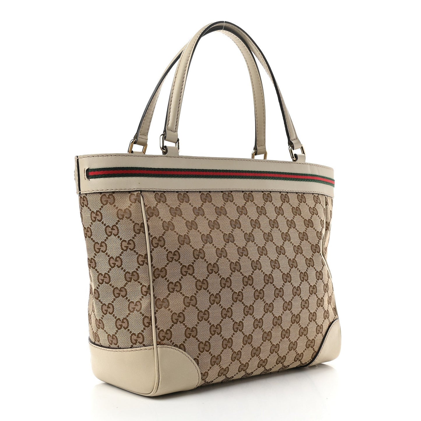 Gucci GG & MAYFAIR BOW Leather Canvas Tote Bag
