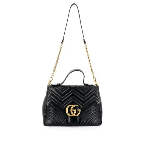 Gucci GG MARMONT Leather Calfskin Small Top Handle Handbag