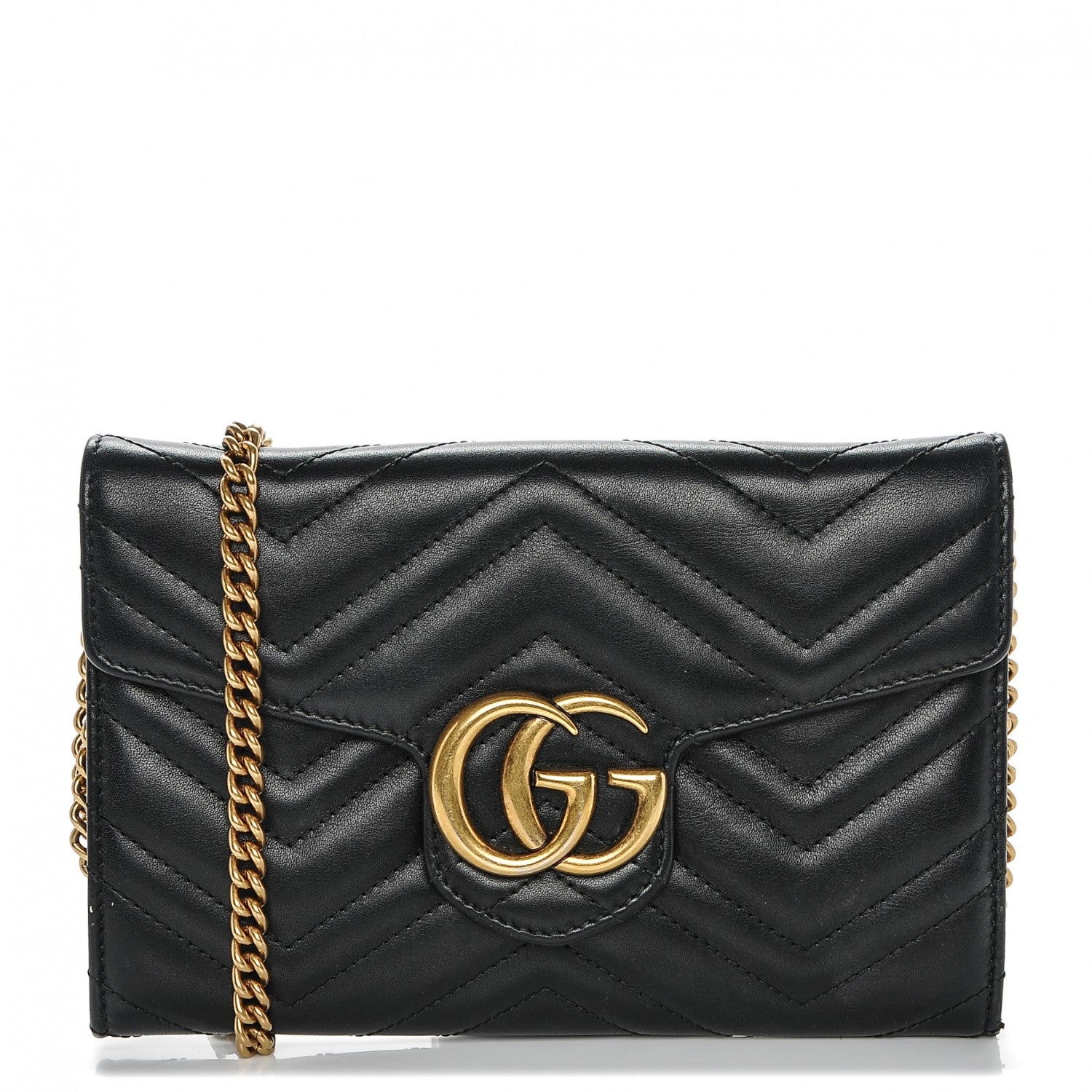 Gucci GG MARMONT Matelasse Calfskin Mini Chain Travel Bag Chain Bag