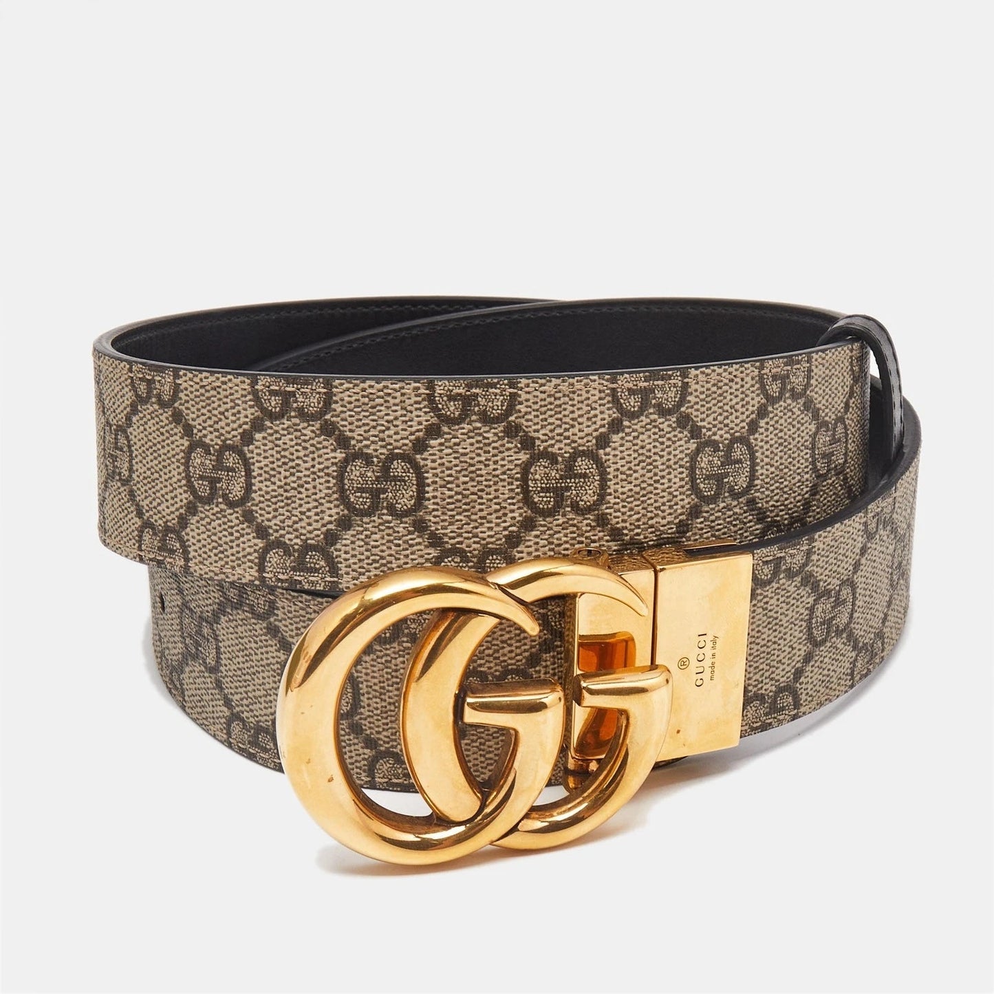 Gucci GG MARMONT Leather Canvas Belt