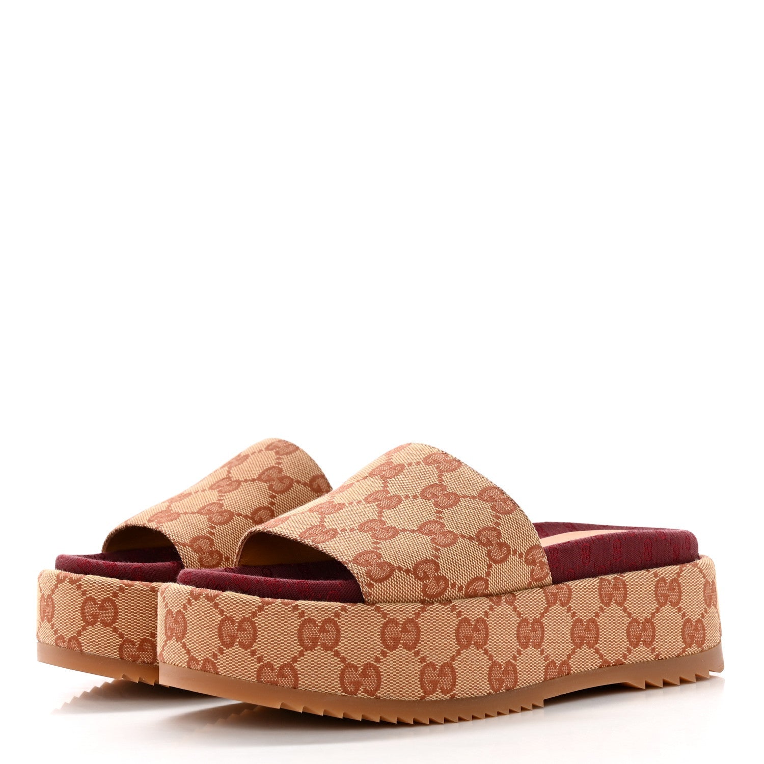 Gucci GG ANGELINA PLATFORM SLIDES Monogram Handbag