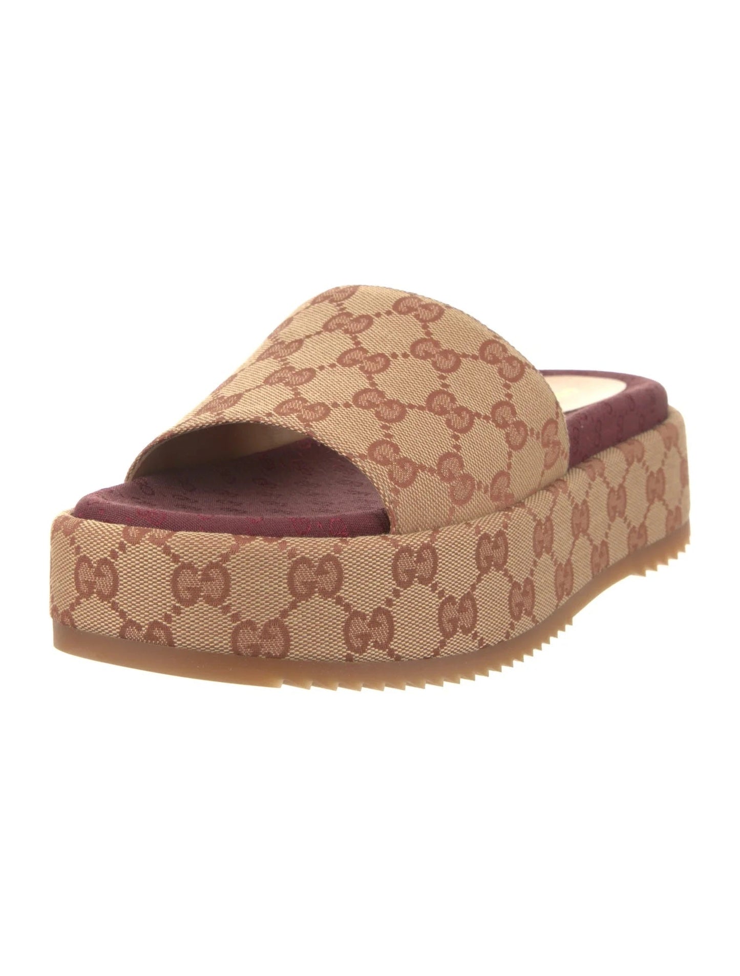 Gucci GG ANGELINA PLATFORM SLIDES Monogram Handbag