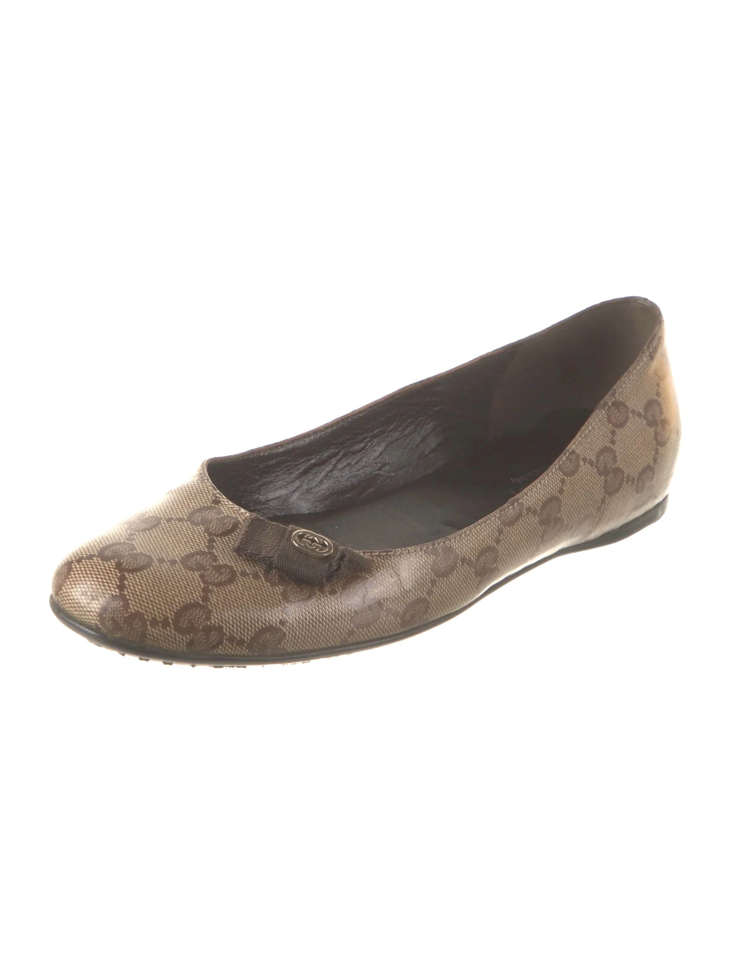 Gucci GG CRYSTAL COATED BALLET FLATS Monogram Canvas Apparel
