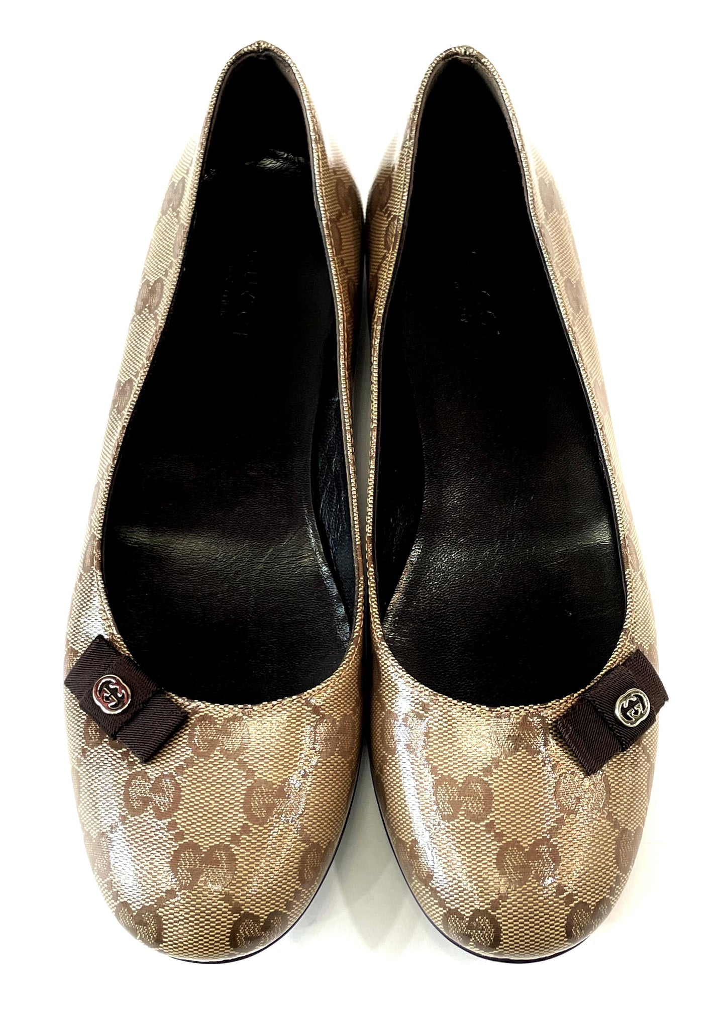 Gucci GG CRYSTAL COATED BALLET FLATS Monogram Canvas Apparel
