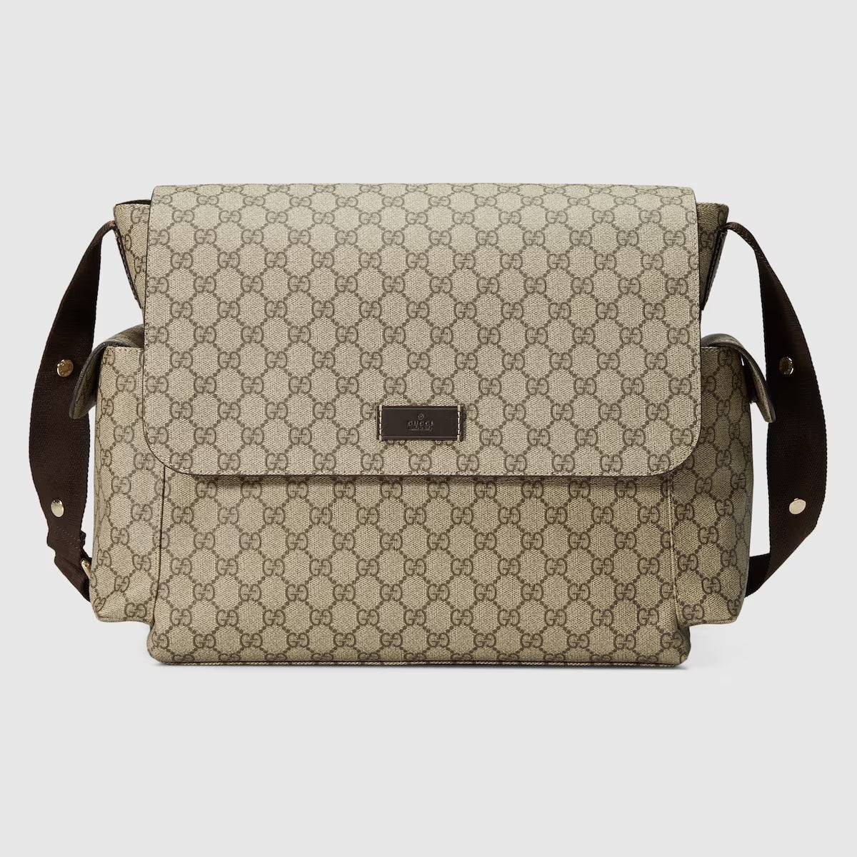 Gucci GG SUPREME SELLERIA DIAPER Monogram Calfskin Travel Bag