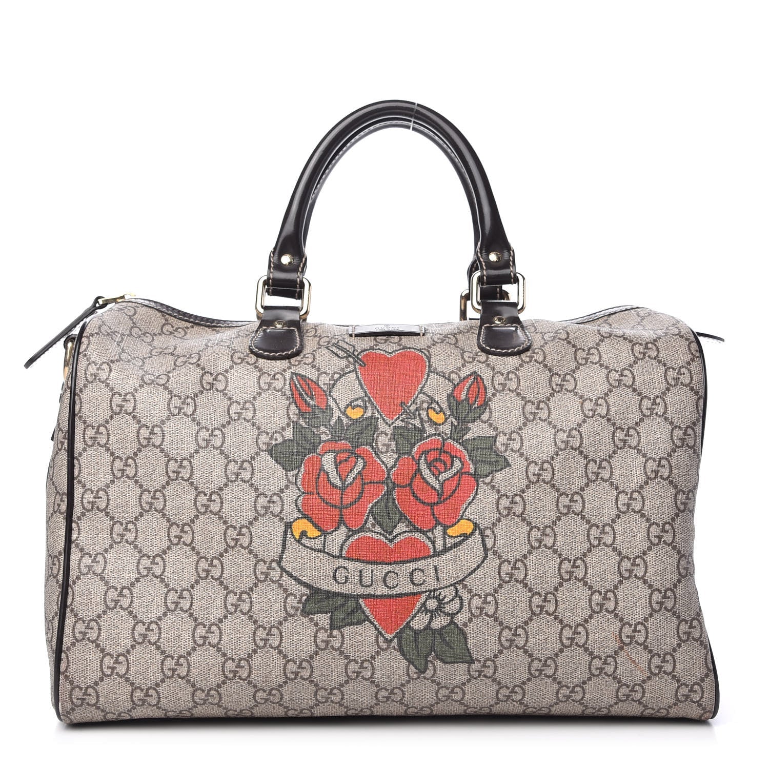 Gucci GG PLUS TATTO HEART JOY Monogram Travel Bag