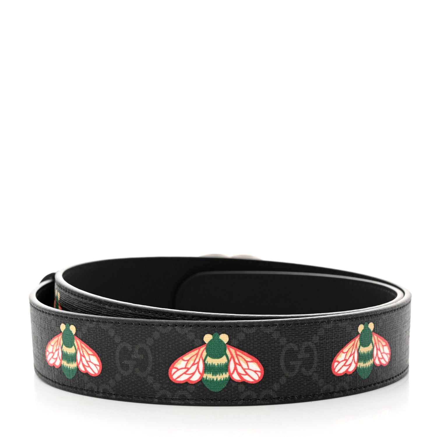 Gucci GG SUPREME BEES APPIA Monogram Calfskin Belt