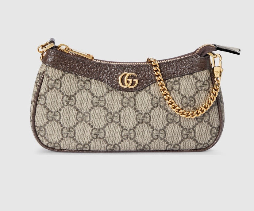 Gucci GG SUPREME OPHIDIA Monogram Mini Chain Travel Bag