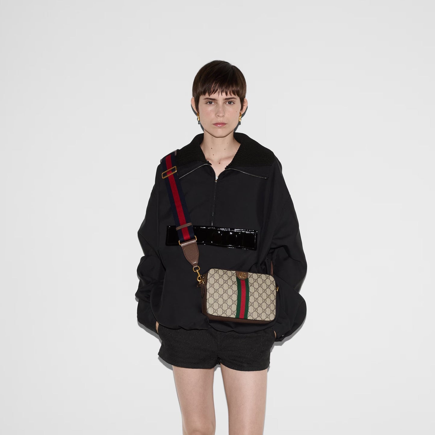 Gucci GG SUPREME OPHIDIA WRISTLET Monogram Crossbody Bag
