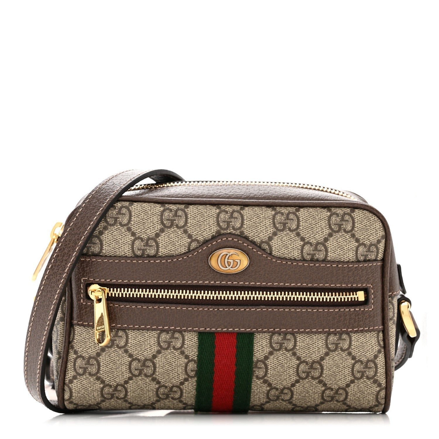 Gucci GG SUPREME WEB OPHIDIA Monogram Mini Crossbody Bag