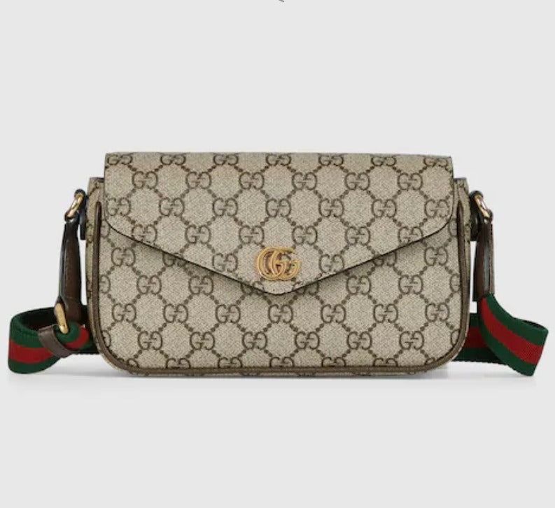 Gucci GG SUPREME OPHIDIA ENVELOPE Mini Shoulder Bag