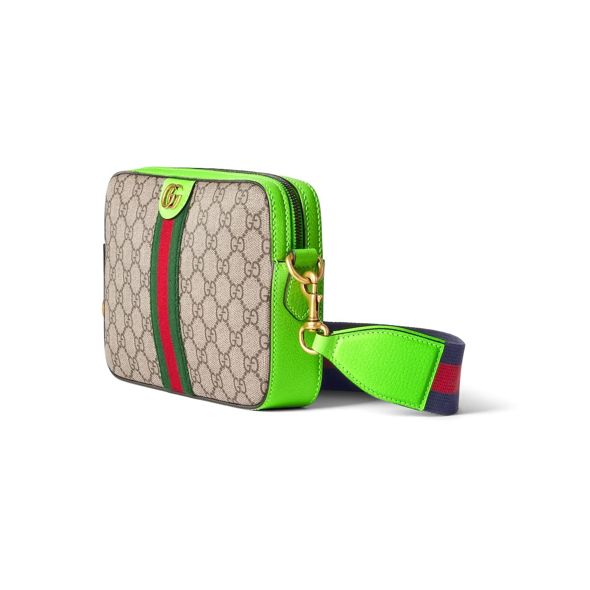 Gucci GG SUPREME OPHIDIA WRISTLET Small Crossbody Bag