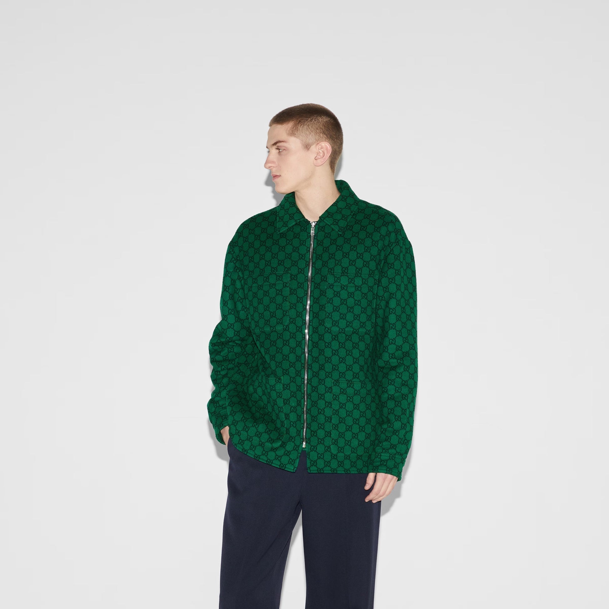 Gucci GG FLANNEL PADDED JACKET Wool Apparel