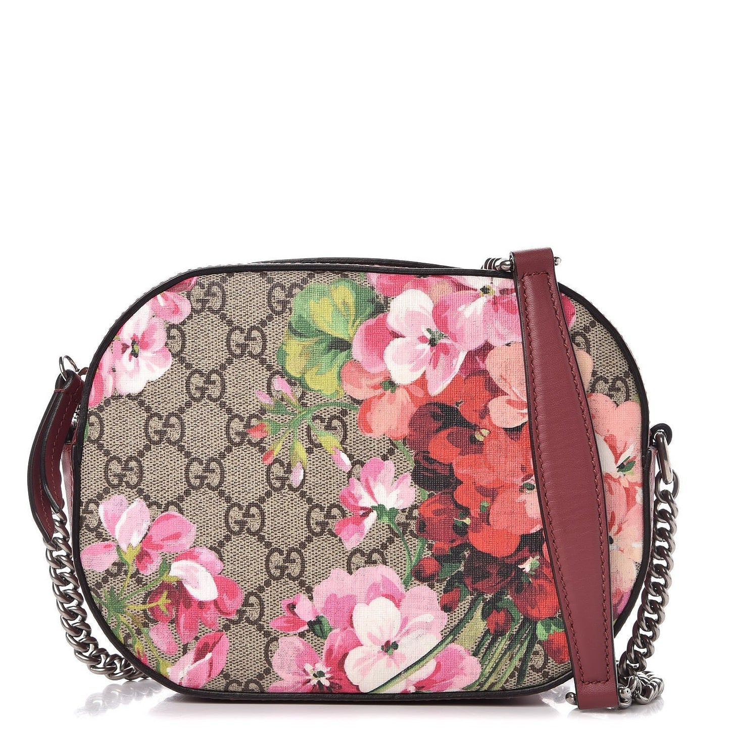 Gucci GG SUPREME BLOOMS Monogram Mini Chain Travel Bag