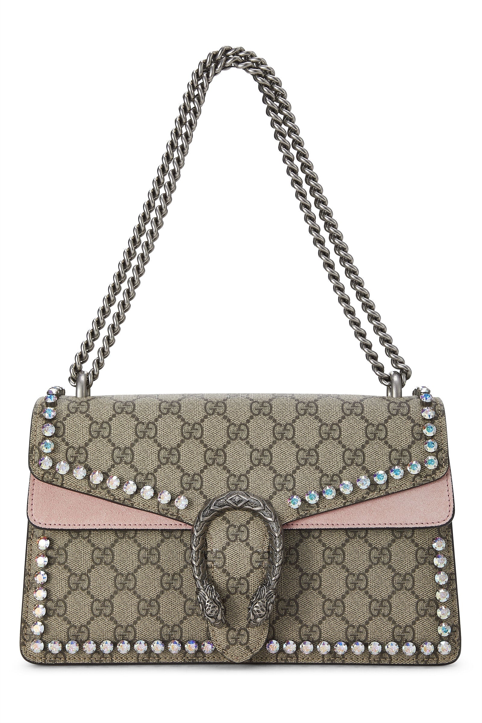 Gucci GG SUPREME DIONYSUS CRYSTAL Monogram Suede Medium Shoulder Bag