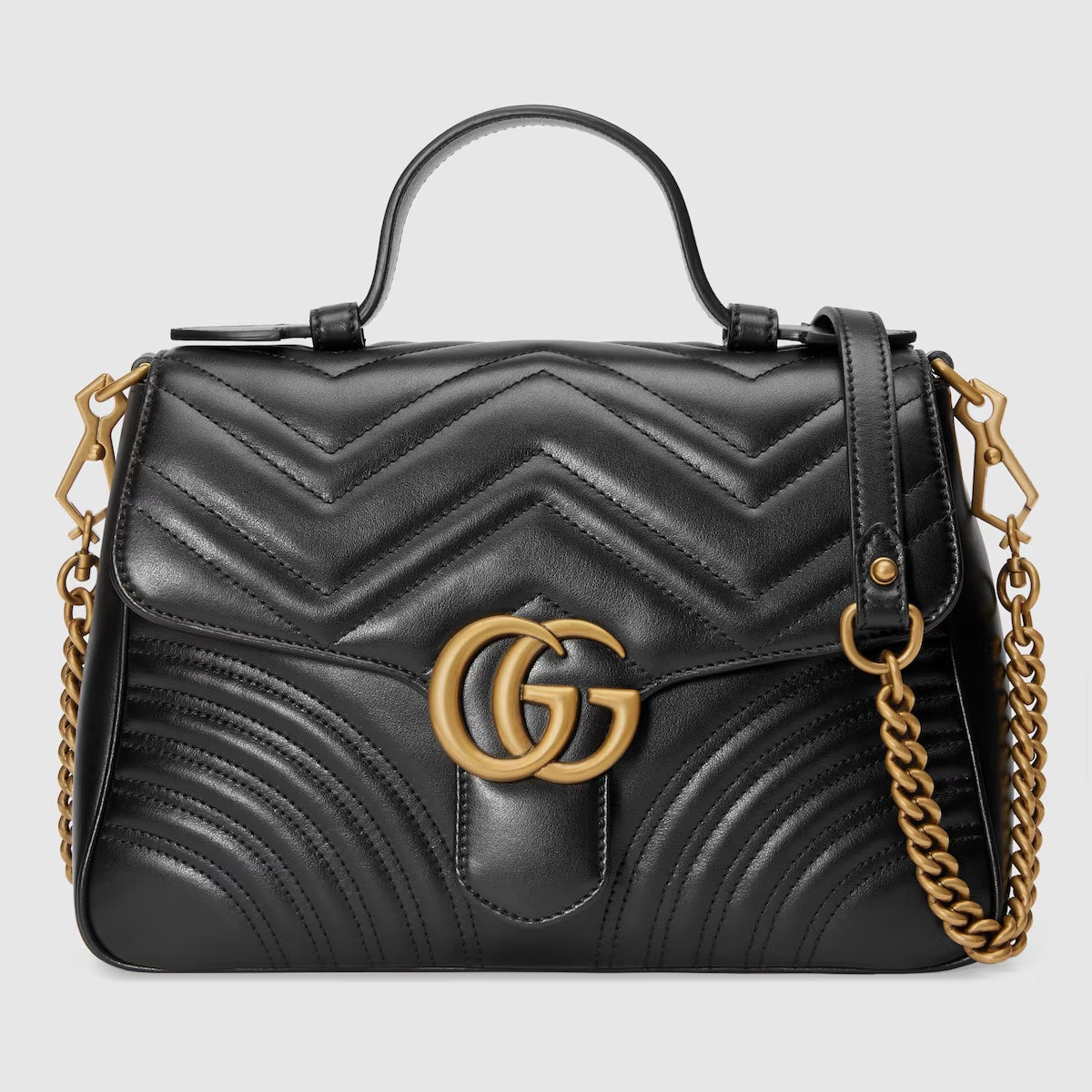 Gucci GG MARMONT Leather Calfskin Small Top Handle Handbag