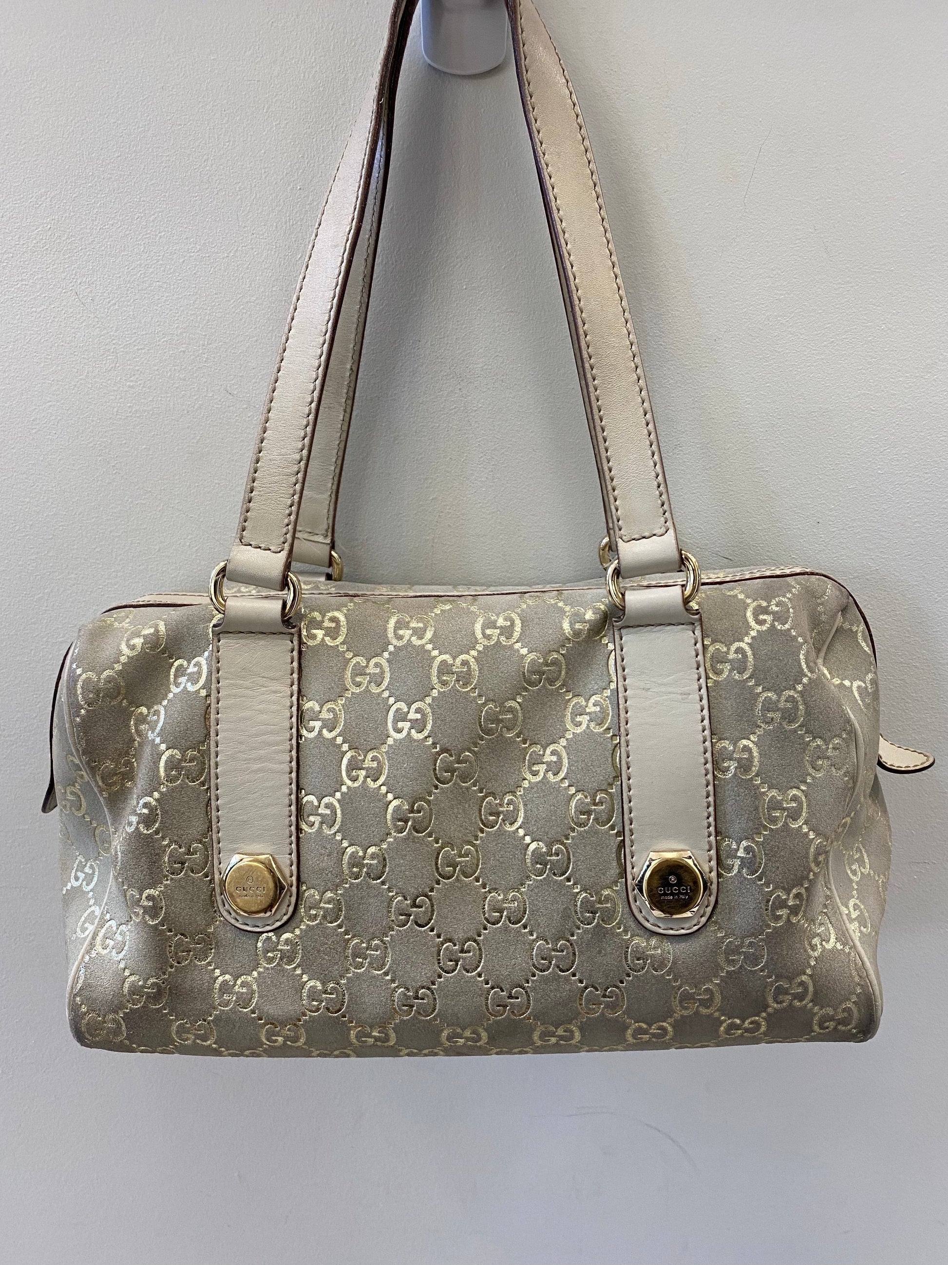 Gucci BOSTON Monogram Gold Travel Bag