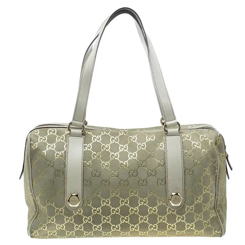 Gucci BOSTON Monogram Gold Travel Bag