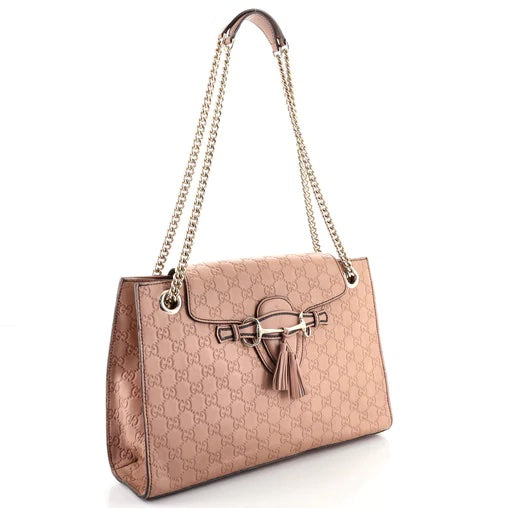 Gucci EMILY Leather Large Chain Travel Bag