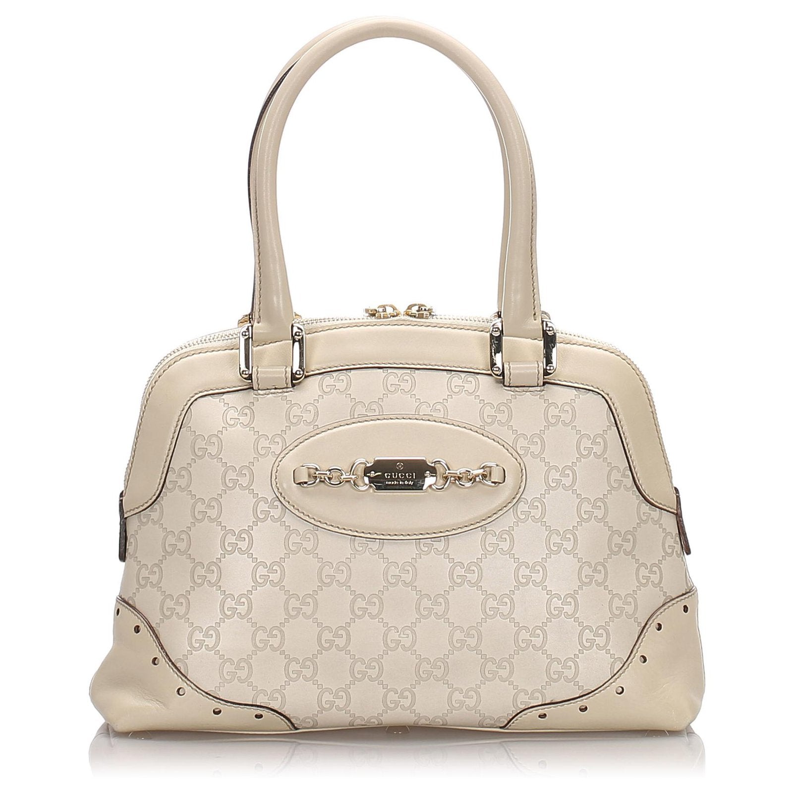 Gucci HORSEBIT PLAQUE Calfskin Logo Shoulder Bag
