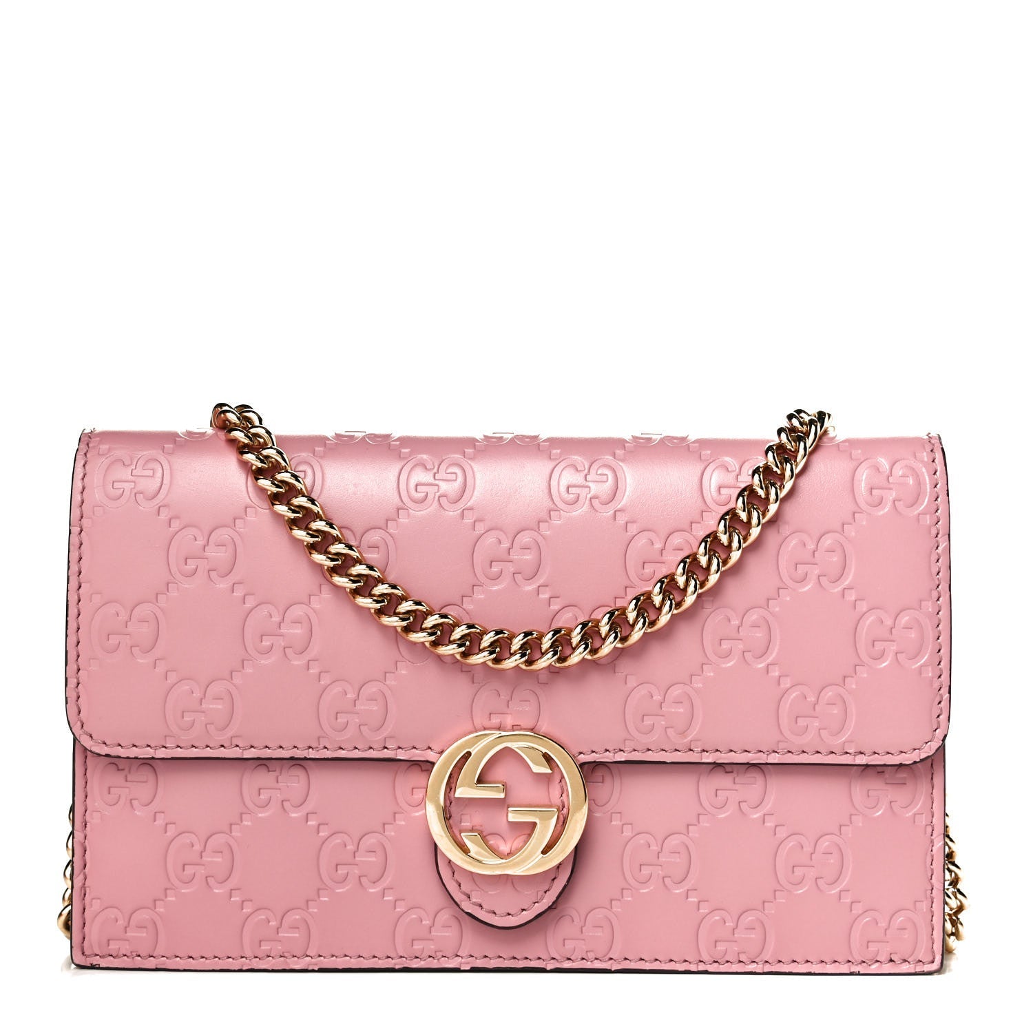 Gucci ICON Leather Chain Wallet Case