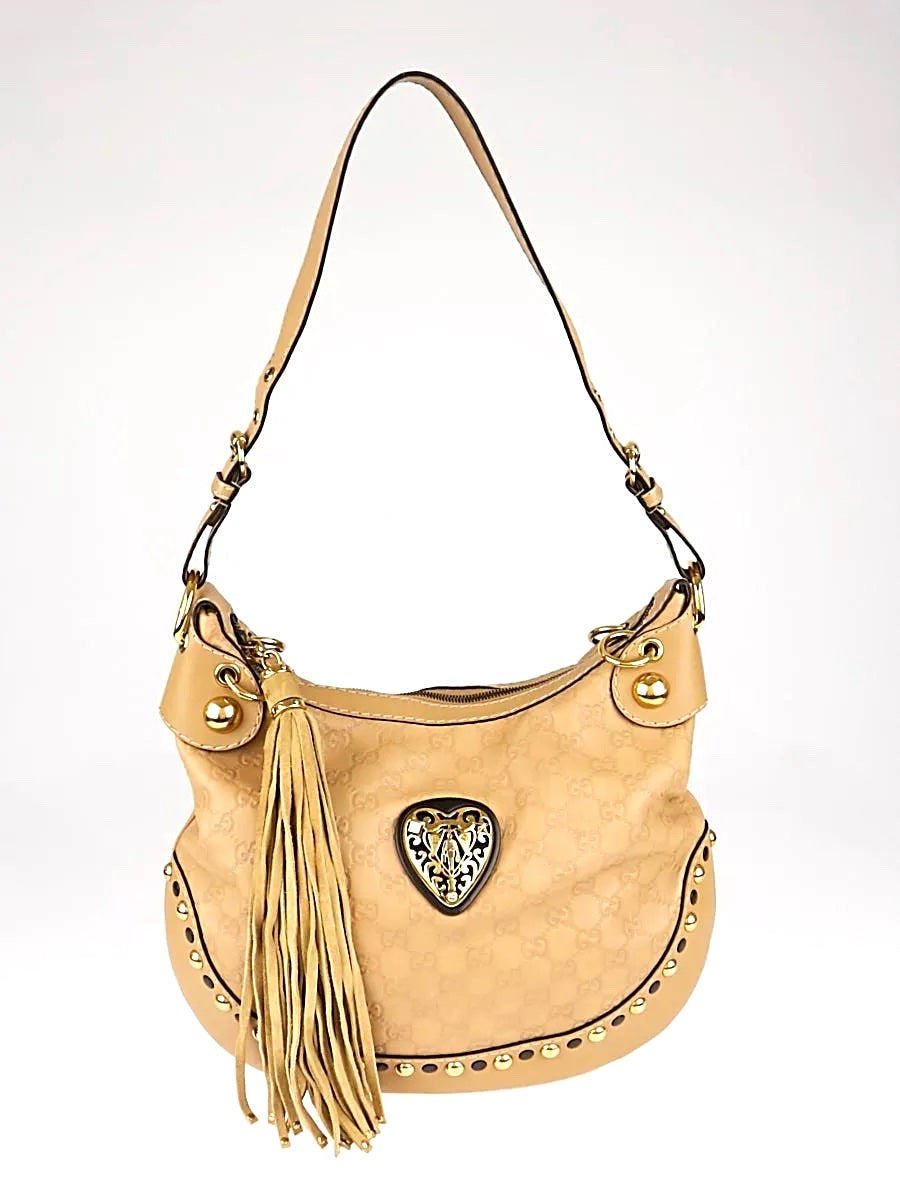 Gucci BABOUSKA HEART Leather Shoulder Bag