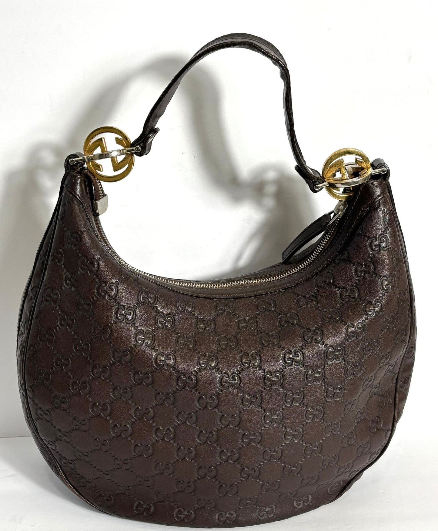 Gucci GG TWINS Leather Medium Shoulder Bag