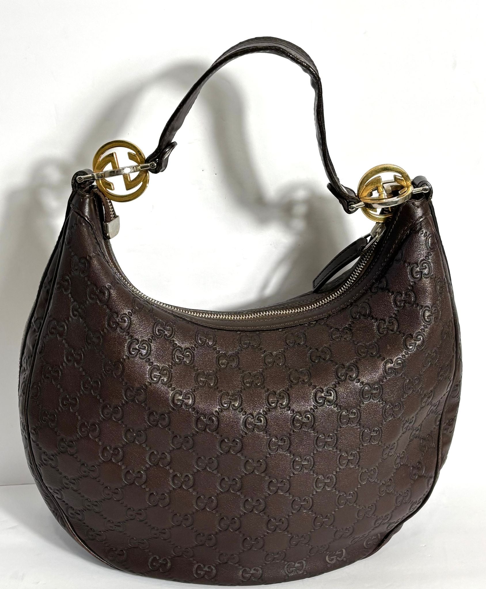 Gucci GG TWINS Leather Medium Shoulder Bag