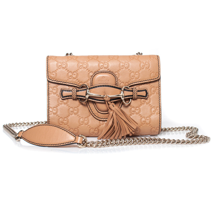 Gucci EMILY Leather Mini Chain Crossbody Bag