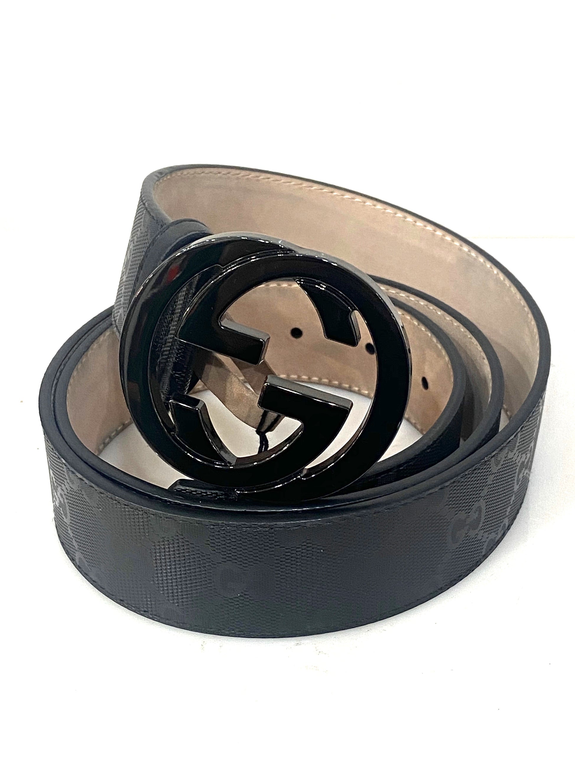 Gucci GG IMPRIME Monogram Leather Belt