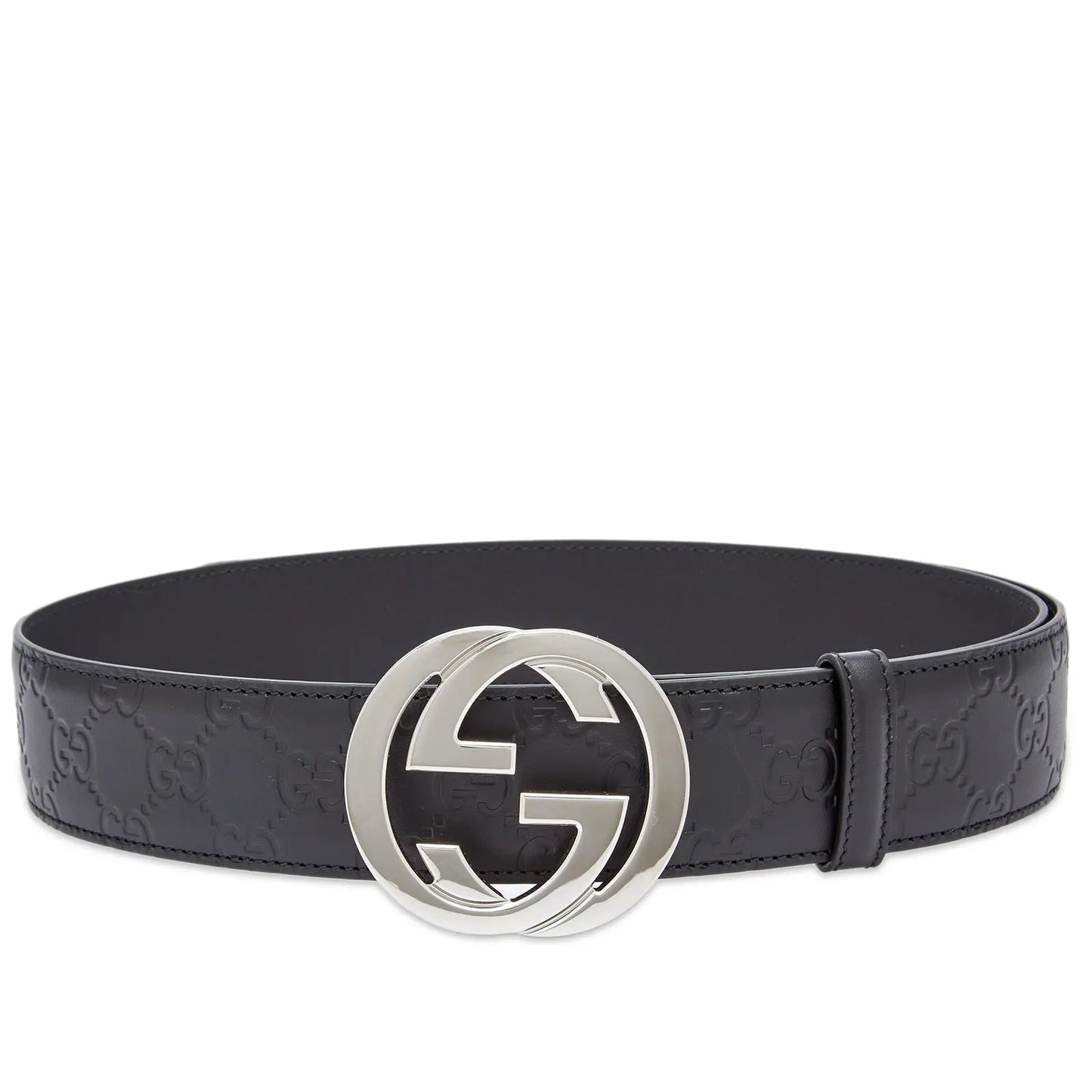 Gucci G EMBOSSED Leather Belt