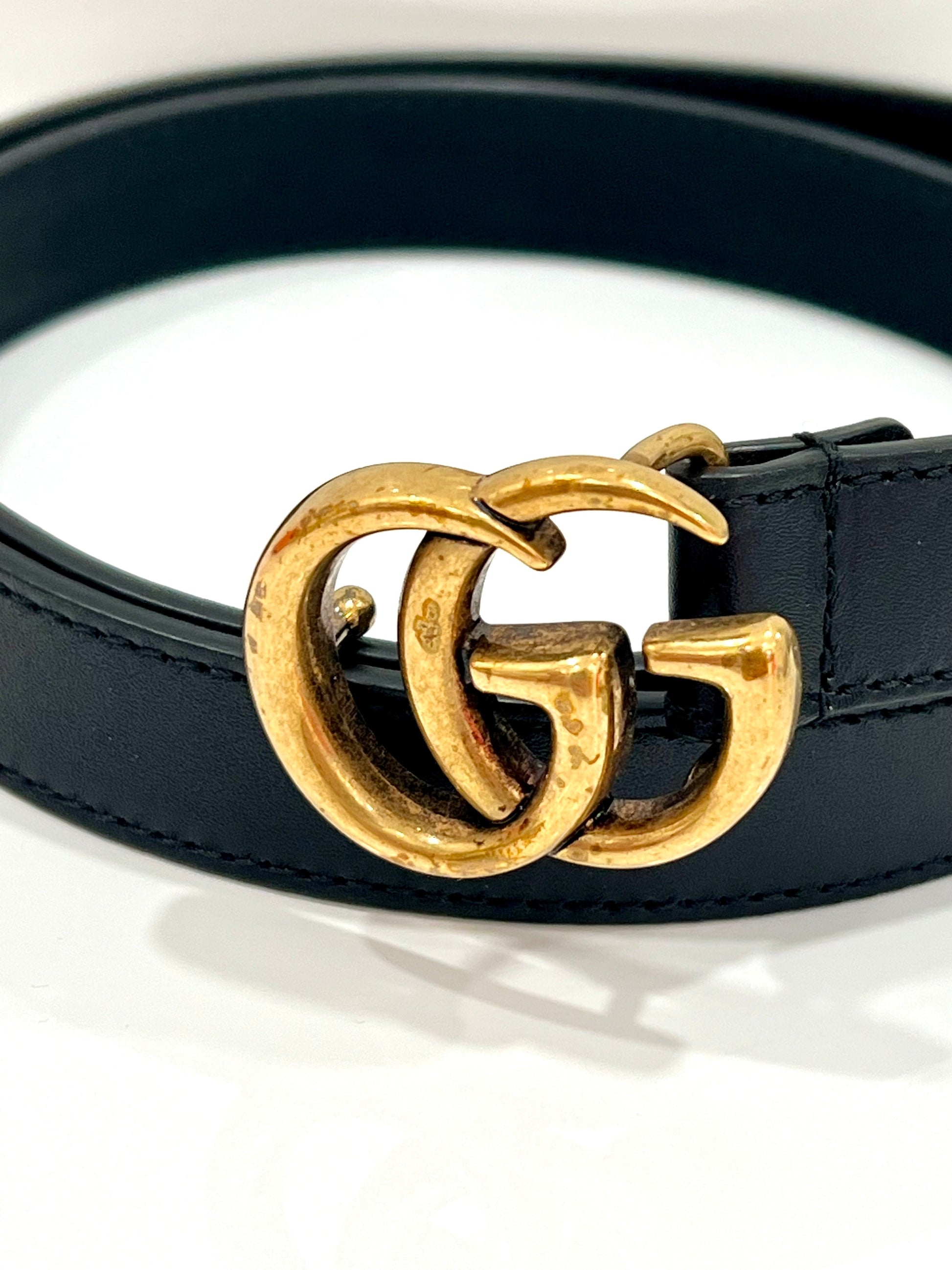 Gucci GG MARMONT SLIM Leather Calfskin Belt