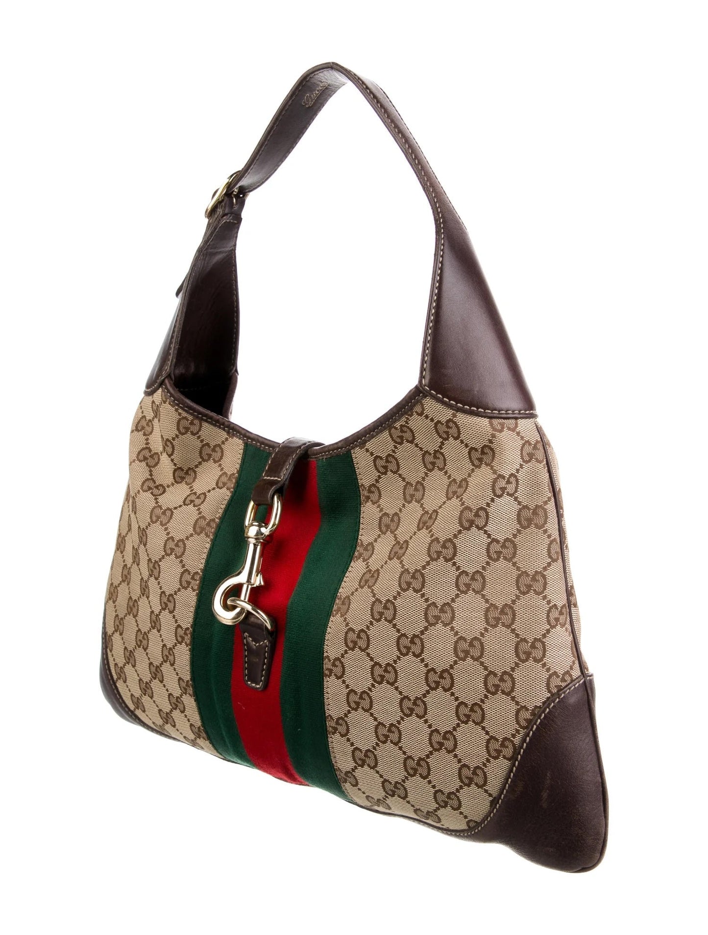 Gucci WEB JACKIE O BOUVIER Monogram Shoulder Bag