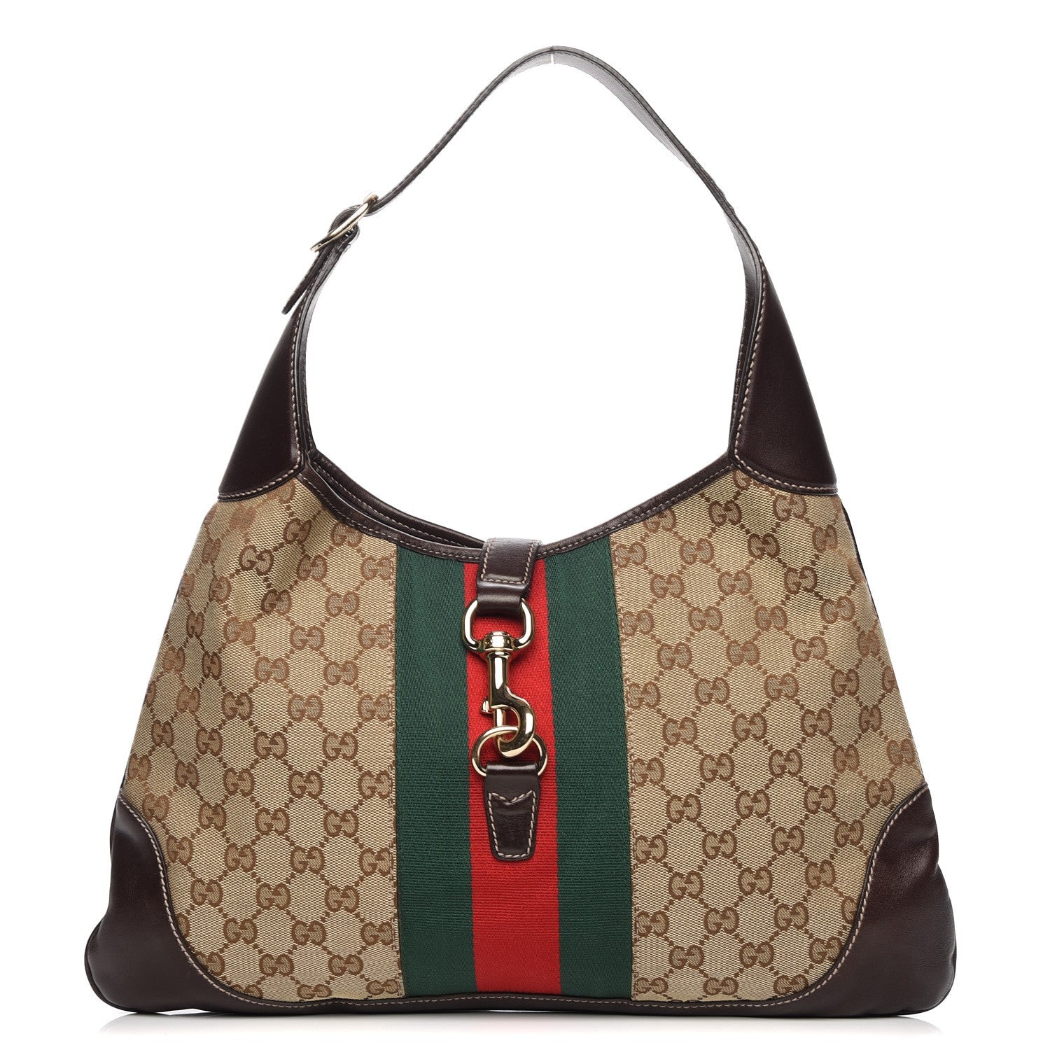 Gucci WEB JACKIE O BOUVIER Monogram Shoulder Bag