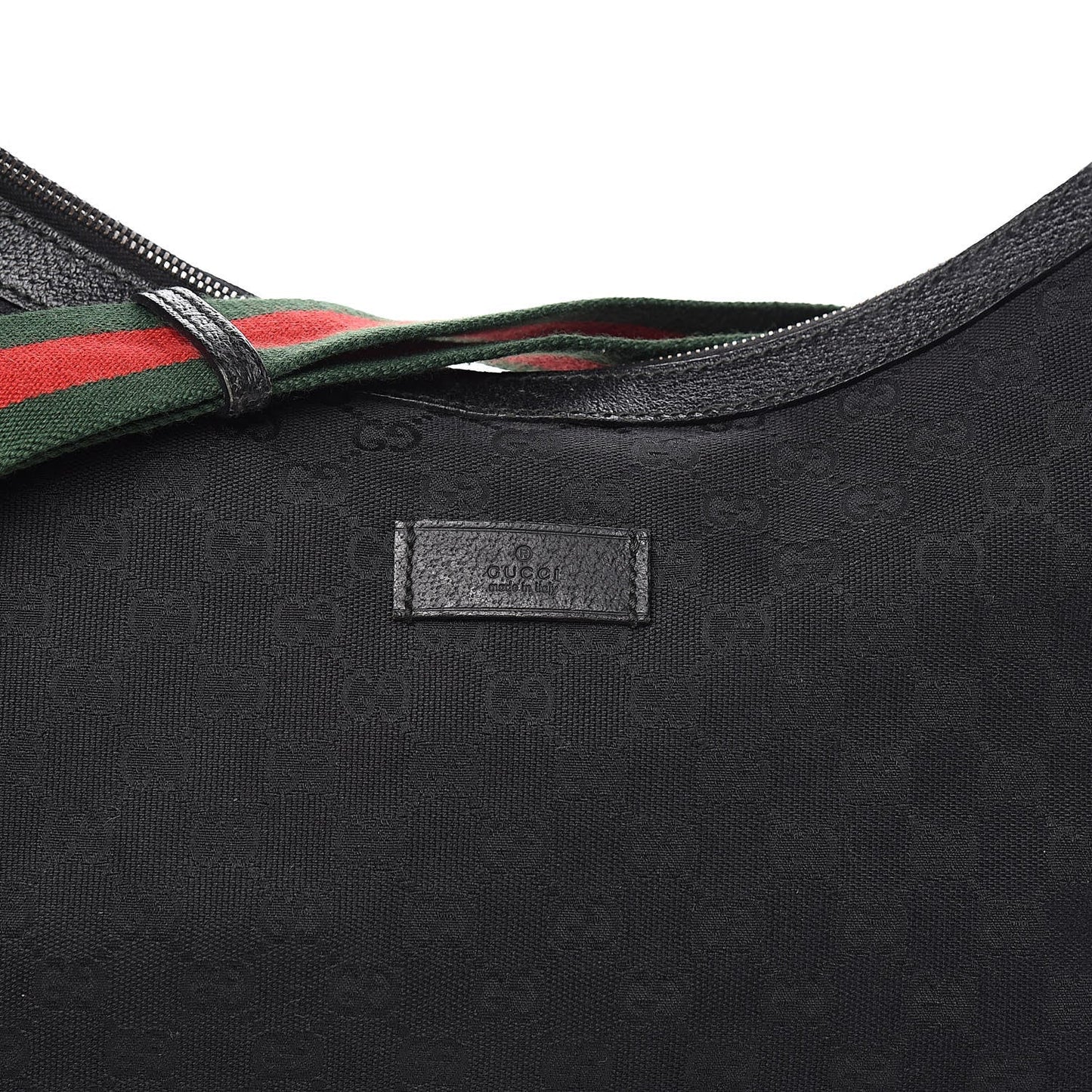 Gucci GG WEB HALF MOON Monogram Hobo Bag