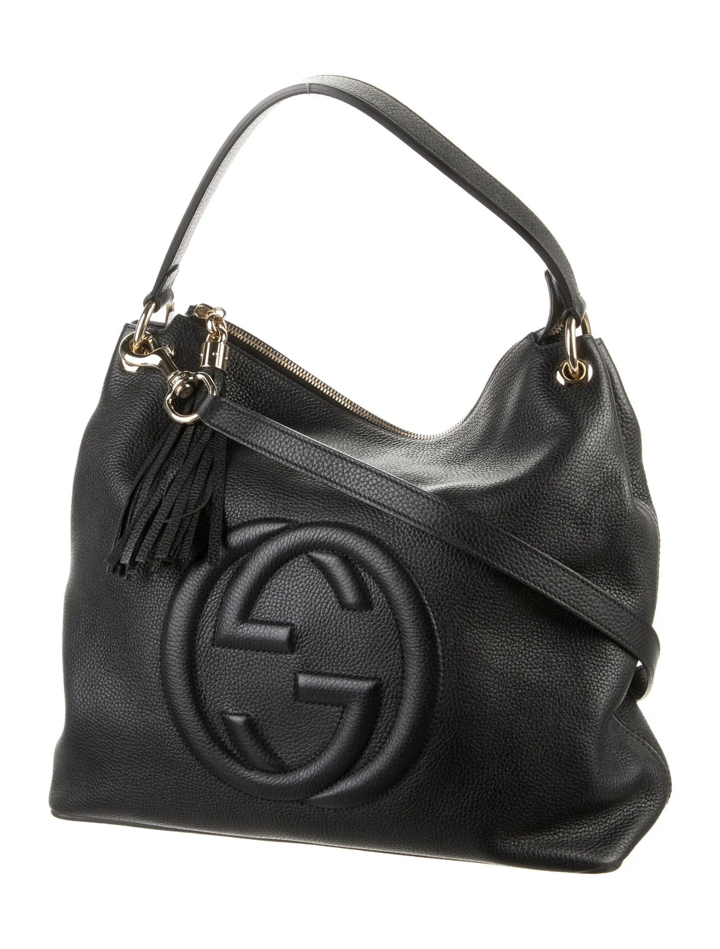 Gucci PEBBLED SOHO Leather Calfskin Medium Large Shoulder Bag