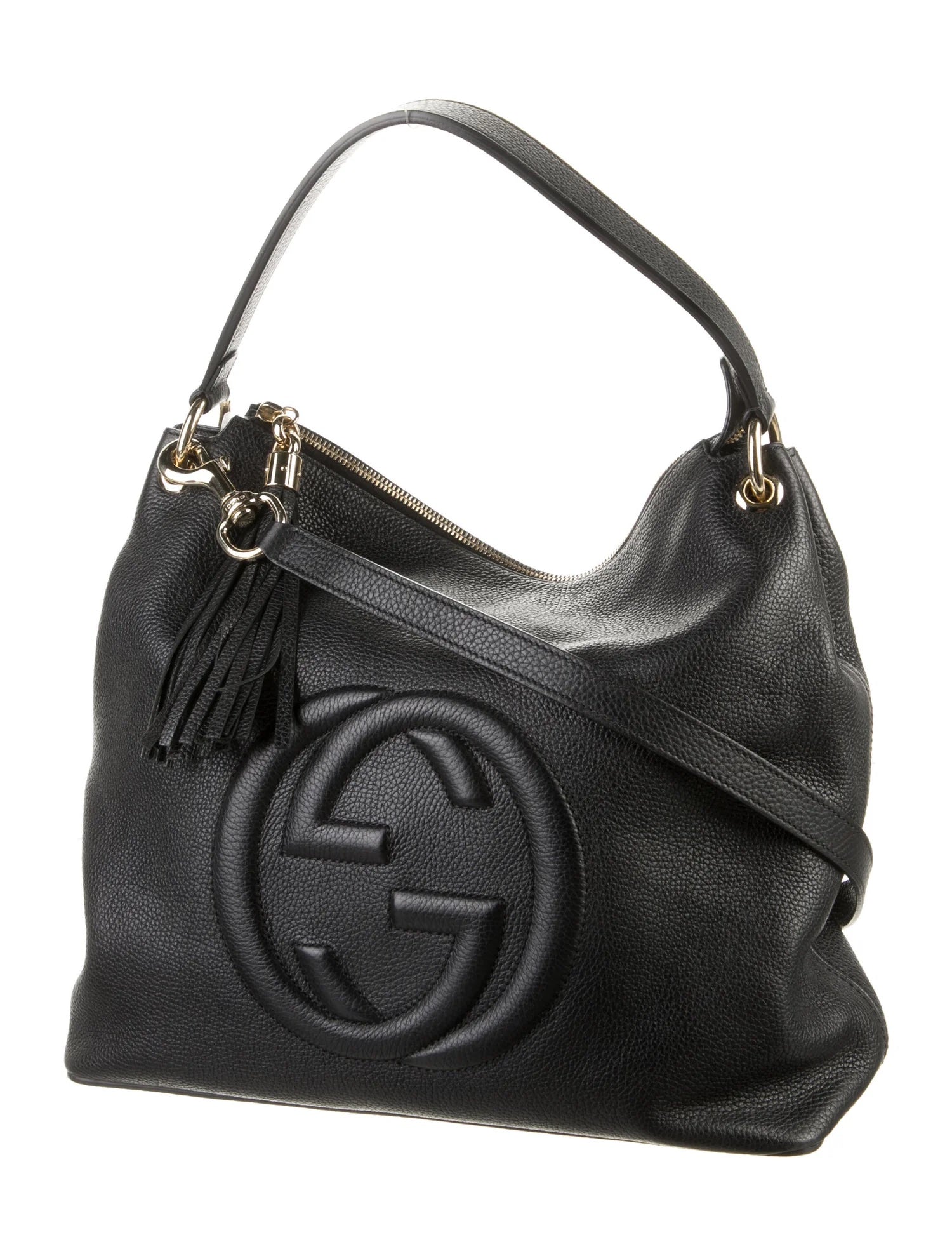 Gucci PEBBLED SOHO Leather Calfskin Medium Large Shoulder Bag