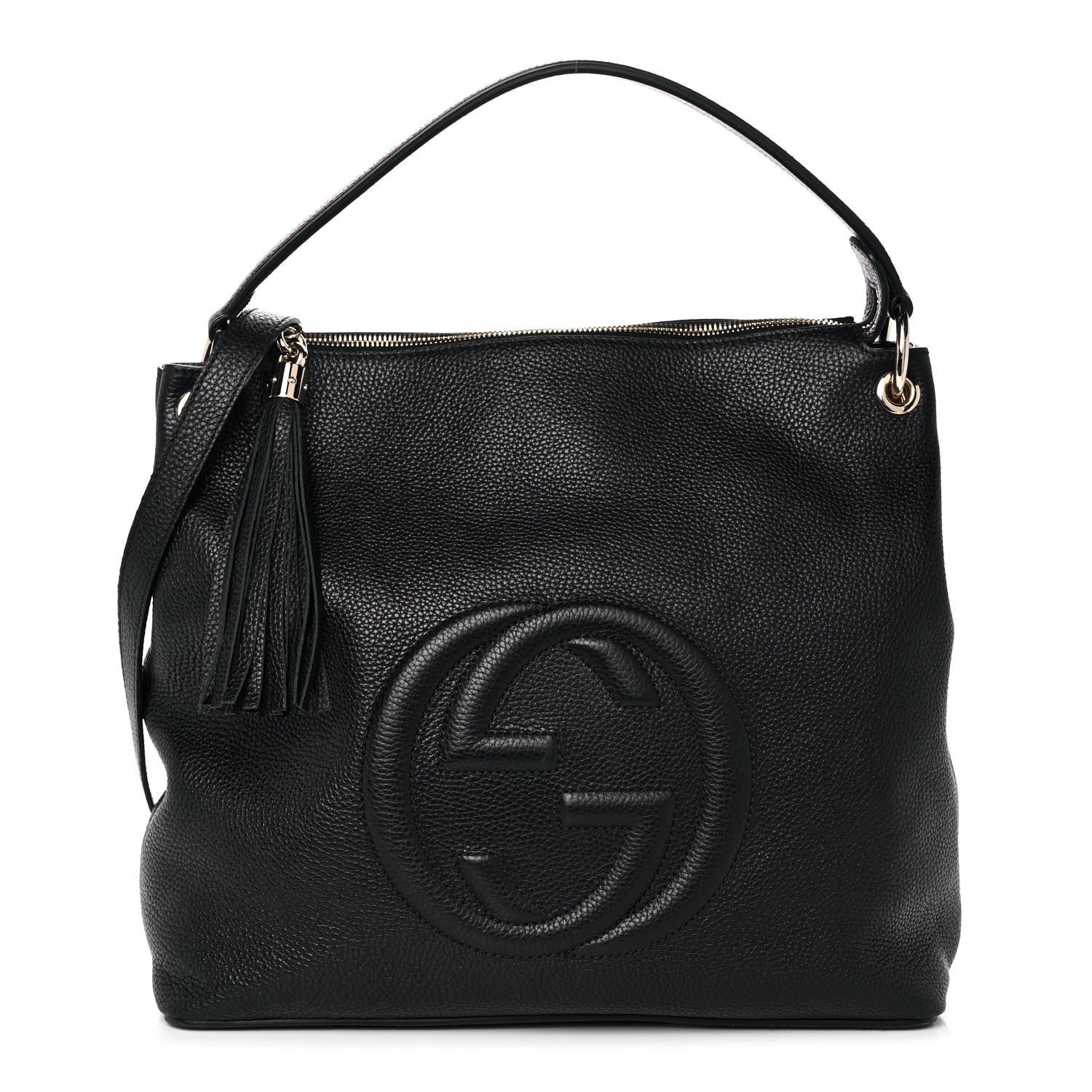 Gucci PEBBLED SOHO Leather Calfskin Medium Large Shoulder Bag