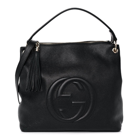 Gucci PEBBLED SOHO Leather Calfskin Medium Large Shoulder Bag