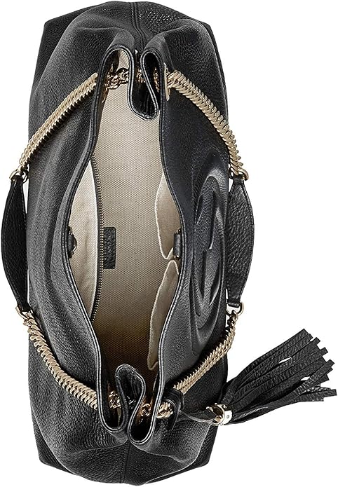 Gucci PEBBLED SOHO Leather Calfskin Medium Chain Travel Bag