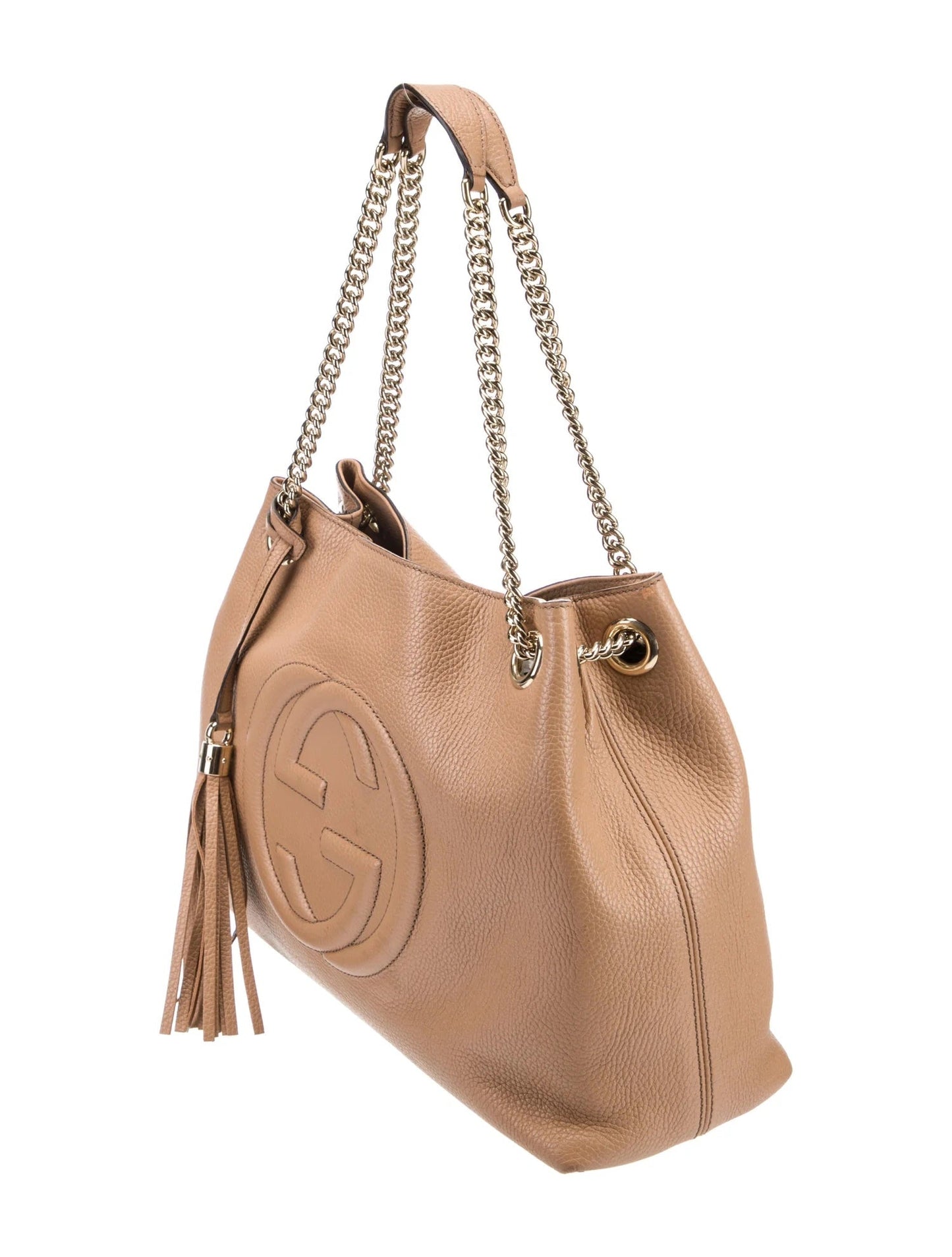 Gucci PEBBLED SOHO Calfskin Chain Shoulder Bag