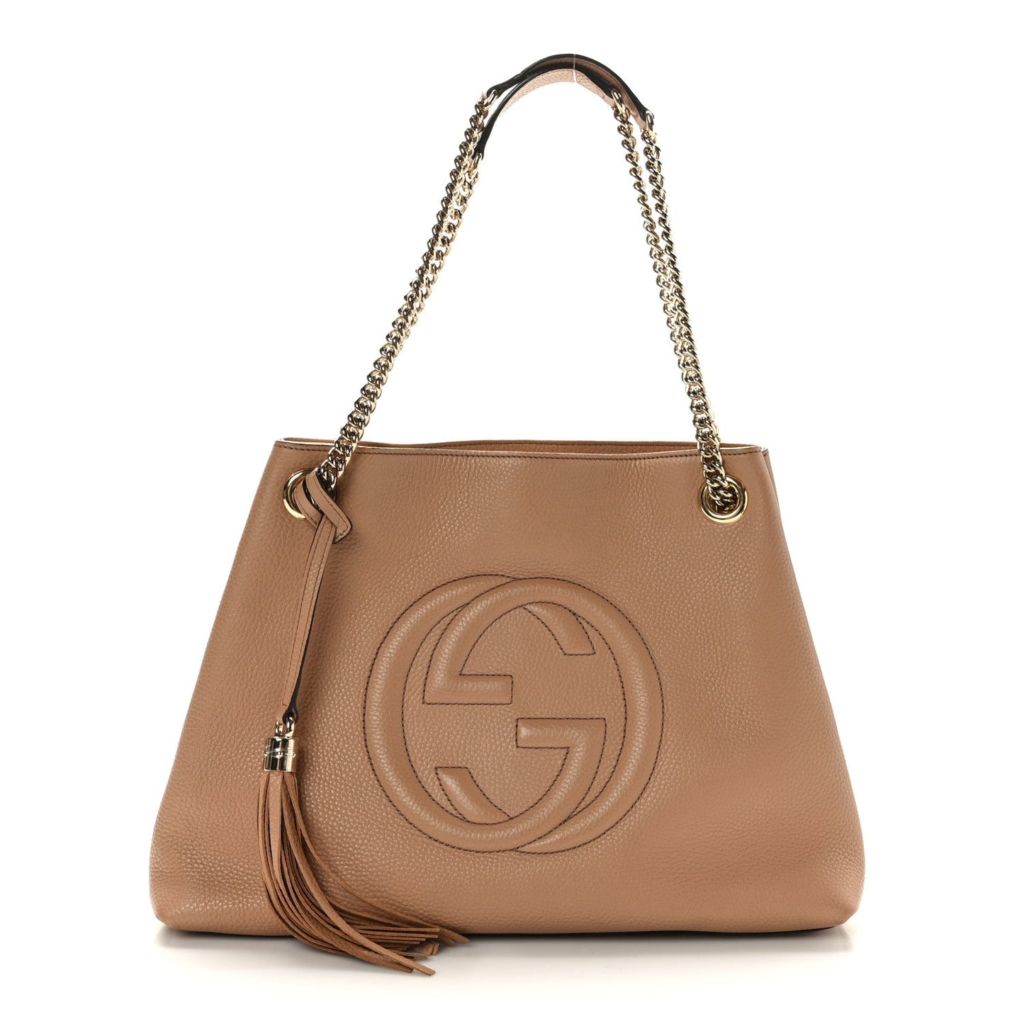 Gucci PEBBLED SOHO Calfskin Chain Shoulder Bag