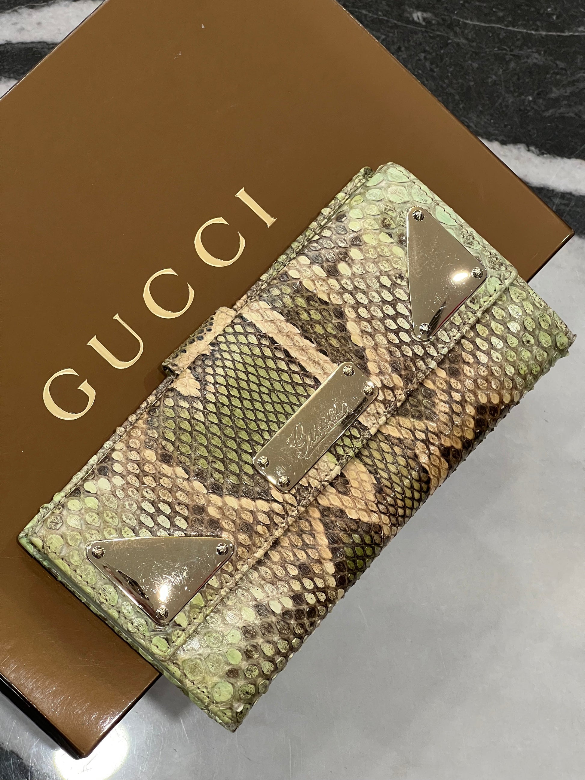 Gucci Python Continental Wallet Case