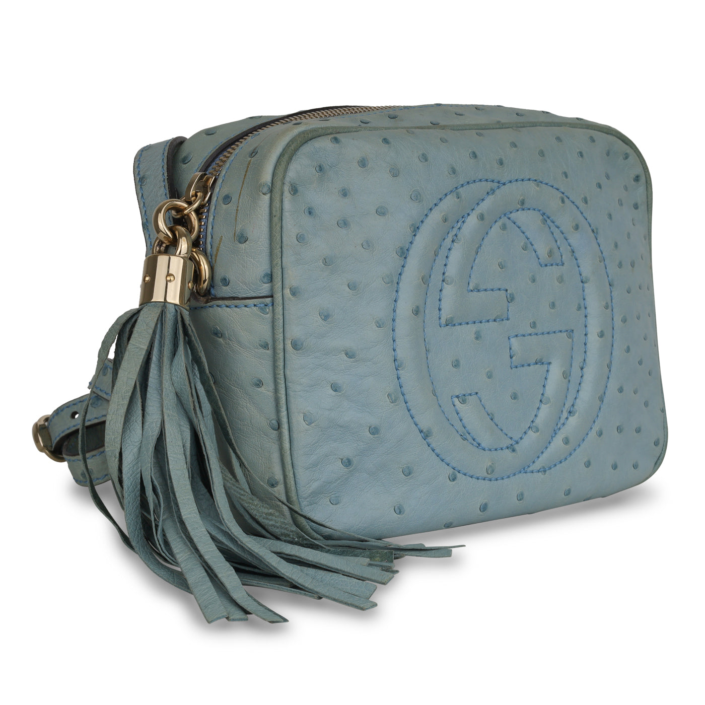Gucci Soho Disco Ostrich Crossbody Bag Small