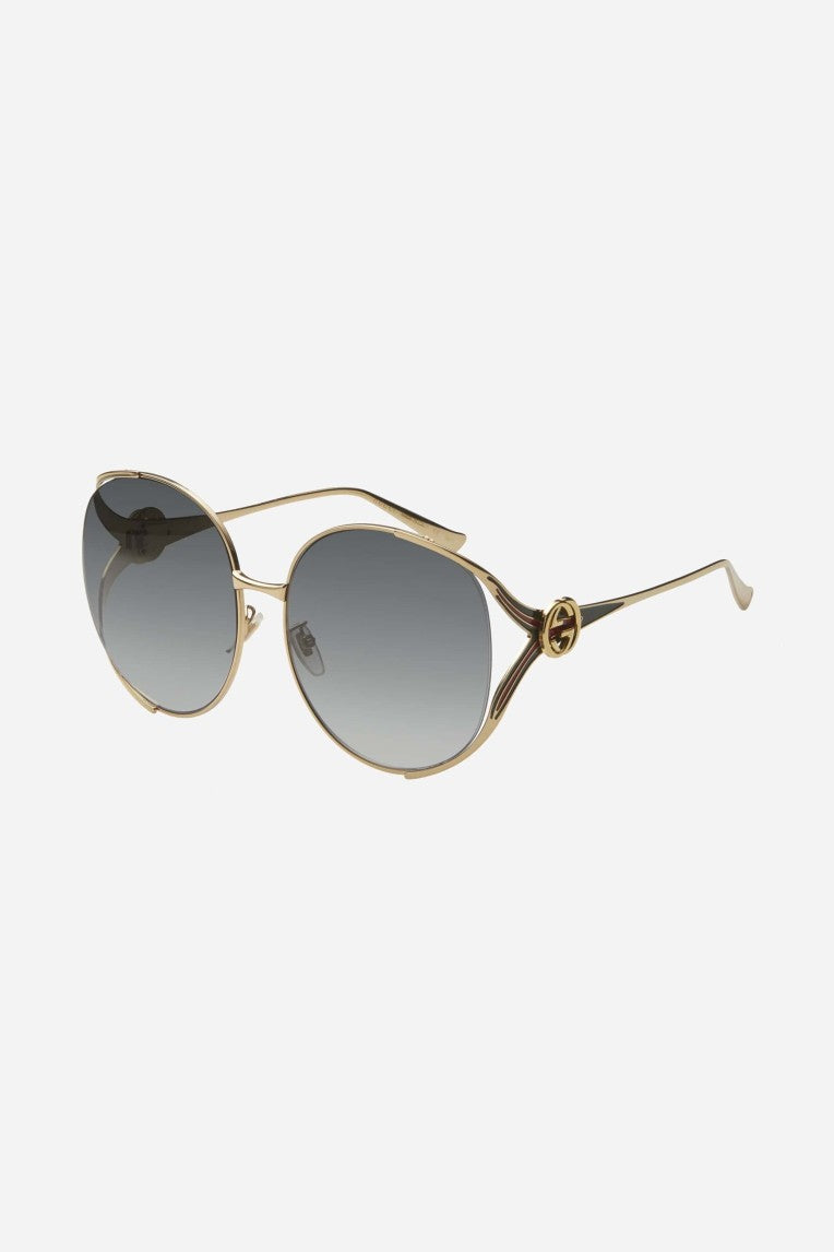 Gucci ROUND 63MM FRAME GRADIENT Gold Sunglasses