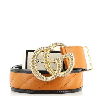 Gucci GG MARMONT TORCHON DIAGONAL Quilted Leather Belt