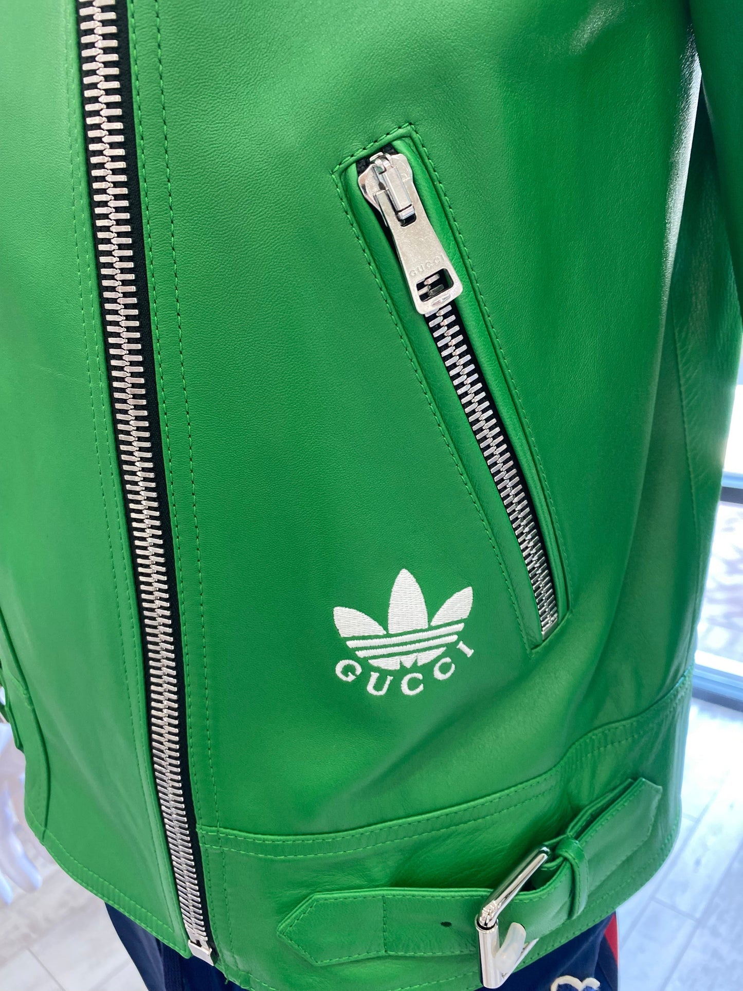 Gucci X ADIDAS 'S BIKER JACKET Leather Apparel