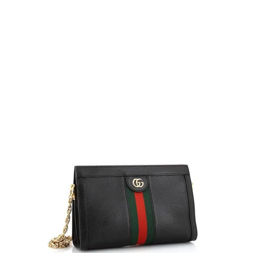 Gucci GG OPHIDIA Leather Small Chain Handbag