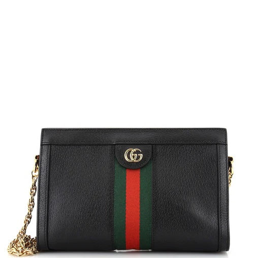 Gucci GG OPHIDIA Leather Small Chain Handbag