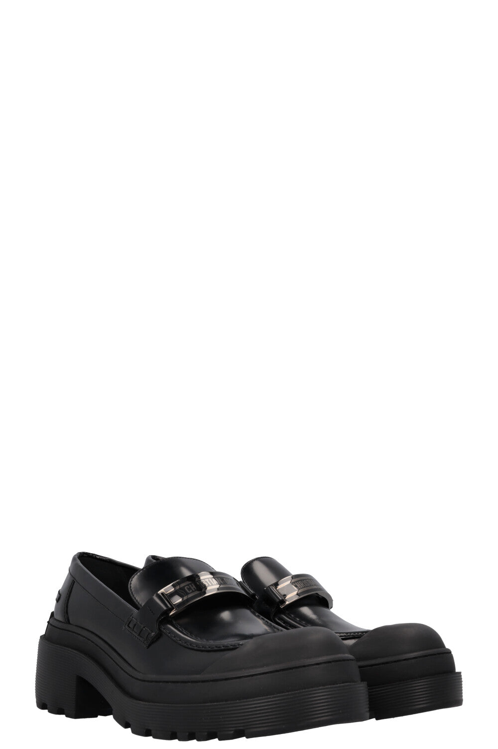 Dior Code Lug Loafers Leather Black Shoes